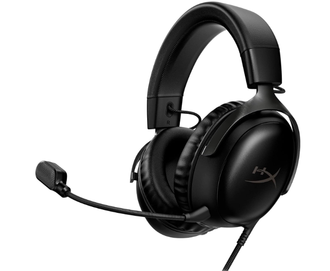HyperX Cloud III – Wired Gaming Headset, PC, PS5, Xbox Series X|S, Angled 53mm Drivers, DTS Spatial Audio, Memory Foam, Durable Frame, UltraClear 10mm Mic, USBC, USBA, 3.5mm – Black