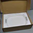 DOWAN Serving Tray with Handles, 15.4" Large Platters for Wedding Decor, Porcelain Serving Dish for Entertaining, White Plates for Salad Meat Fruit Dessert, Set of 2