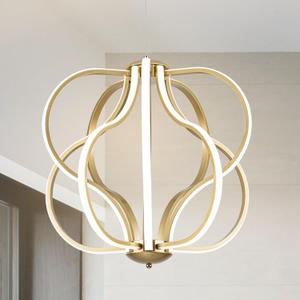 CHYING Modern Gold Chandelier with Remote Control, 10-Light 100W 3-Color Temperature Dimmable LED Chandelier for Living Room, Hanging Adjustable Pendant Light for Dining Room Kitchen Entryway Foyer