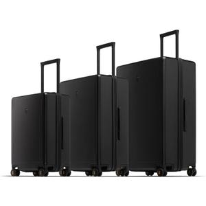 LEVEL8 Elegance Matte Luggage Set, 20 Inch Carry-on Luggage, 24&28 Large Suitcase Lightweight Hardside Suitcases with Wheels,Tsa Lock,3-Piece Set(20/24/28), Black