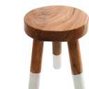 Teak 12" Round Dip Dyed Wood Plant Stand Wood Accent Stool |Accent Table |Side Table