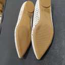 SM NEW YORK Women's Braided Pointed Toe Flat Shoes, White, Size 7.5