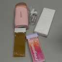 Waxfans Roll on Wax Kit, Waxing Kit for Women and Men, Wax Roller Waxing Kit for All Skin Types, Roll on Waxing Kit for Hair Removal, with Honey and Rose Wax Cartridges & 50 Pcs Wax Strips (Pink)