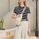 Sling Bags Small Leather Crossbody Bags for Women Travel Fashion Crossbody Sling Handbags Shoulder Purse (Mik White)