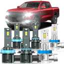 ZSTOPCL Fit for Ford Ranger 2019-2023 Light Bulbs, High/Low Beam Fog Light Bulbs Combo, 800% Brightness, 6000K Cool White, Plug and Play, Pack of 6