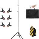 Womnwomn T-Shape Backdrop Stand 8x5.3FT, Height and Width Adjustable Background Stand for Parties,Green Screen Holder with 6 Spring Clamps