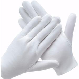 2 x 3 Pairs White Cotton Gloves for Dry Hands Eczema SPA Moisturizing - Work Glove Liners for Serving Costume Inspection