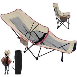 HOTEAGLE Reclining Camping Chairs with Removabel Footrest, 2-in-1 Beach Folding Lounge Chair with Storage Bag for Outdoor, Patio, Picnic and Travel