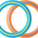 JEEFUD Flying Disc for Kids Adults 11 inch Flying Ring, 2 Pack Beach Backyard Sports Play Soft Discs, Sport Outdoor Tossing Toy Gift for 4+ Year Old Boys Girls Family (Orange&Turquoise)