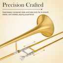 SONICAKE Bb Alto Slide Trombone for Beginners Students - Gold Lacquer Brass Trombone Full Kit with 7C Mouthpiece, Hard Case, Gloves & Cleaning Kit QTB-01