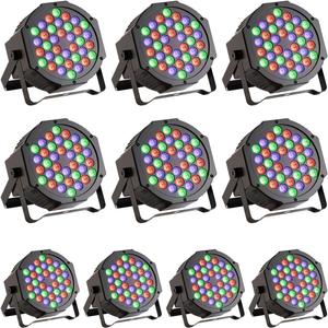36 LED Stage Lights 7 Modes RGB DJ Par Lights with Sound Activated Remote and DMX Control DJ Uplightingfor Birthday Party Events Wedding Christmas Stage Lighting (10 Packs)