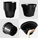 RooTrimmer 10 Inch Plastic Nursery Pots for Plants 10 Pack Plant Pots with Drainage Holes 2 Gallon Nursery Pots Perfect for Indoor Outdoor Plants Such as Herbs, Strwaberrys and Flowers, Black