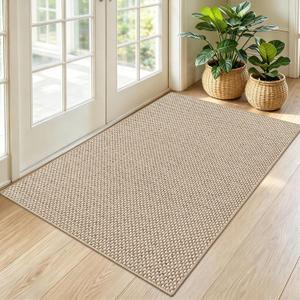 HearthCraft Ultra Thin Door Mat Indoor Entrance,32x48 Entryway Mat,Beige