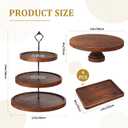 RattanView 7 Pcs Wooden Dessert Table Display Set Round Cupcake Tower Stand Rectangular Serving Tray Cookie Cake Macaron Platter for Display Centerpiece Tea Party Baby Shower Wedding Birthday