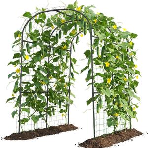 Tall Garden Arch Trellis for Climbing Plants, 83in Tall Metal Plant Support Trellis Archway for Climbing Plant Vegetables Cucumber, Outdoor Yard Lawn Garden Arch Tunnel Trellis, 83" H x 47" L x 71" W