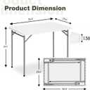 3ft Rectangular Folding Table for All-Occasion, Foldable Table with HDPE Tabletop and Steel Legs, Durable and Stable Small Folding Table, Perfect for Camping, Picnic, Party, Indoor & Outdoor