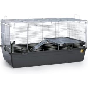 Prevue Pet Products Universal Small Animal Home - Small Animal Cage for Hamsters, Guinea Pigs, Ferrets, Dwarf Rabbits, Rats, Chinchillas, Hedgehogs, Indoor Use, Tight Wire Spacing - Gray