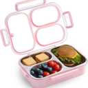 Kabbas Stainless Steel Bento Box Kids & Adults - 25 oz Leakproof Lunch Box with 3 Compartments, Premium 304 Stainless Steel Lunch Box for Kids, Dishwasher Safe, Suitable for School, Office, Outside