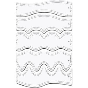 5 Pcs Quilting Ruler and Templates 10.24 Inches Waves Ruler Acrylic Quilting Templates for Machine Quilting Free Motion Quilting Stencils Wavelengths Sewing Rulers for Patchwork Splicing
