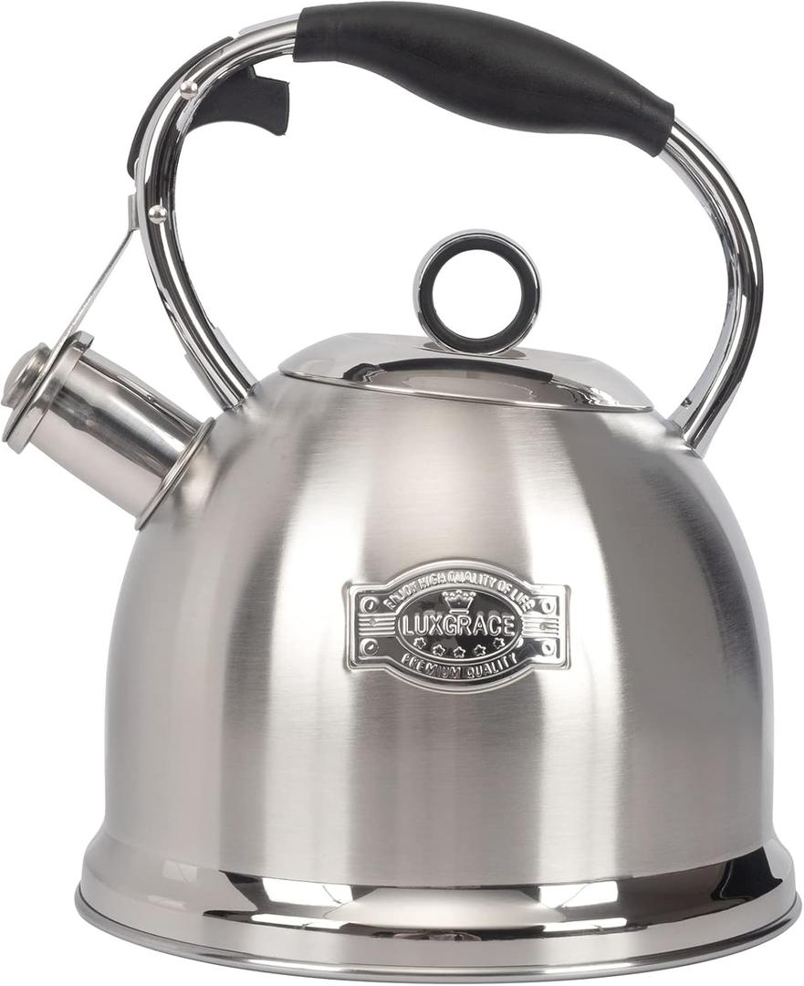 Tea Kettle for Stovetop, Food Grade Stainless Steel Water Kettle, Tea Pot for Home & Kitchen, 3.0 Qt (Silver)