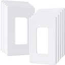 Outlet Cover, Screwless Decorator Wall Plate, Light switch Power Plug Cover, 1-Gang Standard Size, White, 10 Pack,UL listed