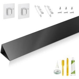 30" Slide-in Range Rear Filler Kit W10113901A, Stove Gap Universal Triangular Filler Strip, Top Trim Kit Between Stove and Wall for Whirlpool & Most Brand, Aluminum Gap Cover Black