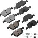 cciyu D1061 D1042 Front & Rear Semi-Metallic Disc Brake Pads Kit For BMW X5 2007-2018,For BMW X6 2010-2019 8PCS