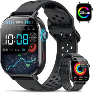GPS Smart Watch for Men Women, 2.06" AMOLED Smartwatch with Bluetooth Call, 178+ Sports, Fitness Tracker with Compass/SPO2/Heart Rate/Sleep Monitor, 3ATM Waterproof for Android iOS, Outdoor Activity