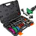 Pipe Tube Bender Set, for 1/4 to 7/8 O.D, 90 Ratcheting Tubing Bender Kit with Reverse Bending Adapters and 7 Multi-Color Aluminum Heads, for HVAC Air Condition Hydraulic Work