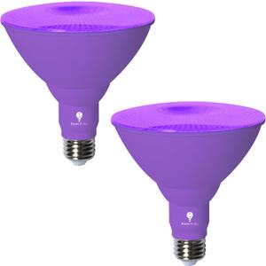 Bluex Bulbs 2 Pack LED Par38 Flood Purple Light Bulb - 18W (120Watt Equivalent) - Dimmable - E26 Base LED Lights, Party Decoration, Porch, Home Lighting, Holiday Halloween Purple Flood Lights Bulb.