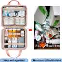 Leudes Travel Pill Bottle Organizer,Medicine Organizer and Storage,Home Medication Bag, Cases,Carrier for Pills,Vitamin,Fish Oil, Supplements for Women and Men (Large, Pink)