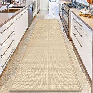 GOYLSER 15 ft Jute Running Rugs for Hallway, Kitchen Rug Runner Non Slip Washable Absorbent Hall Runner Rug, Beige Runner for Kitchen Floor Non Slip