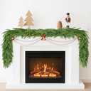 Christmas Garland Decorations Indoor Decor: 6 FT Artificial Realistic Pine Garland Green Faux Greenery Garland for Mantle Staircase Table Wall Outdoor Christmas Decorations