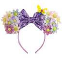 CHuangQi Mouse Ears Headband with Bow, Double-sided Sequins, Glitter Hair Band for Birthday Party, Holiday Dresses & Cosplay