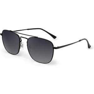 JIM HALO Retro Square Aviator Sunglasses Premium Glass Lens Flat Metal Eyewear Men Women (Black Frame / Polarized Smoke Fade Lensnot Glass Lens)