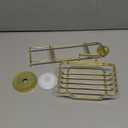 TAILI Double Layer Soap Holder, Bar Soap Dish Suction Cup for Shower Wall, Draining Saver Tray for Bathroom, Rustproof Stainless Steel Sponge Holder for Tub, Kitchen, Drill-Free, Gold (5.7" * 10.1")