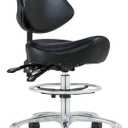 Kastele Saddle Chair Rolling Saddle Stool with Back Support, Esthetician Chair Ergonomic Saddle Chair for Dental Hygienist, Doctor, Medical, Salon, Medium