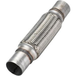 Autarboor Exhaust Flex Pipe, 2''x 8''Stainless Steel Heavy Duty Exhaust Flex Pipe, Double Braid Exhaust Flex Tube, Overall Length 12''