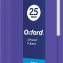 Oxford Twin-Pocket Folders, Textured Paper, Letter Size, Purple, Holds 100 Sheets, Box of 25 (57514EE), 8-1/2 x 11