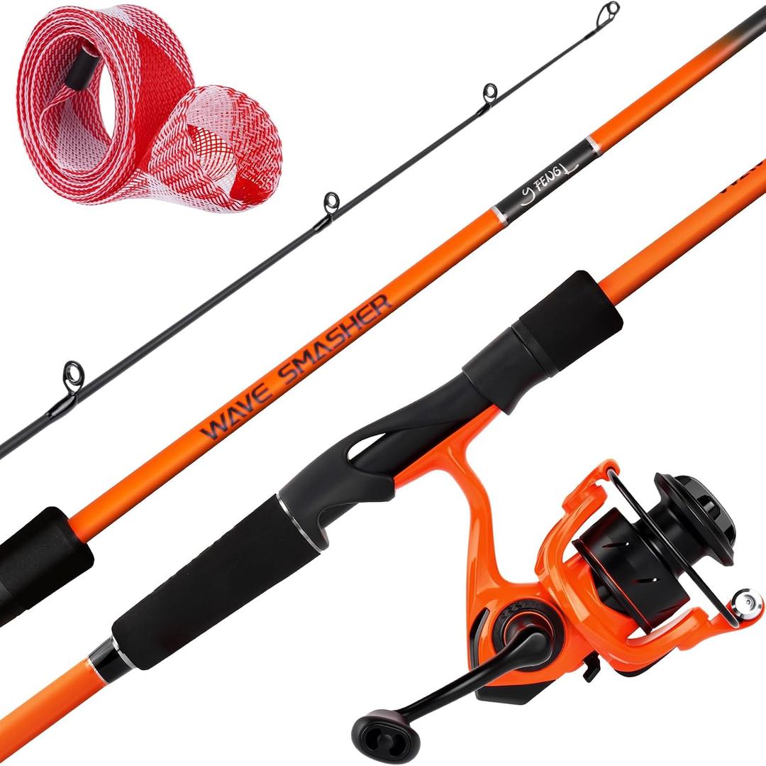 Ghosthorn Fishing Rod and Reel Combo Spinning 2-piece Rods Carbon Fiber 7.0FT Set name: Mh, 3000 reel