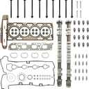 2.4 Camshafts Head Gasket Set w/Bolt Valve Lifters Rocker Arms Fit For Chevy Captiva Malibu Buick LaCrosse Regal Pontiac Saturn 2.4L L4 2008-2017 12604896 12611996 HS26517PT