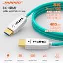 RUIPRO 8K Fiber Optic HDMI Cable 100 Feet 48Gbps 8K60Hz 4K120Hz Dynamic HDR HDCP2.2/2.3 for RTX4080/4090/3080/3090, Xbox S/X, PS5/4, AVR, Projector, LG/Samsung/Sony TV