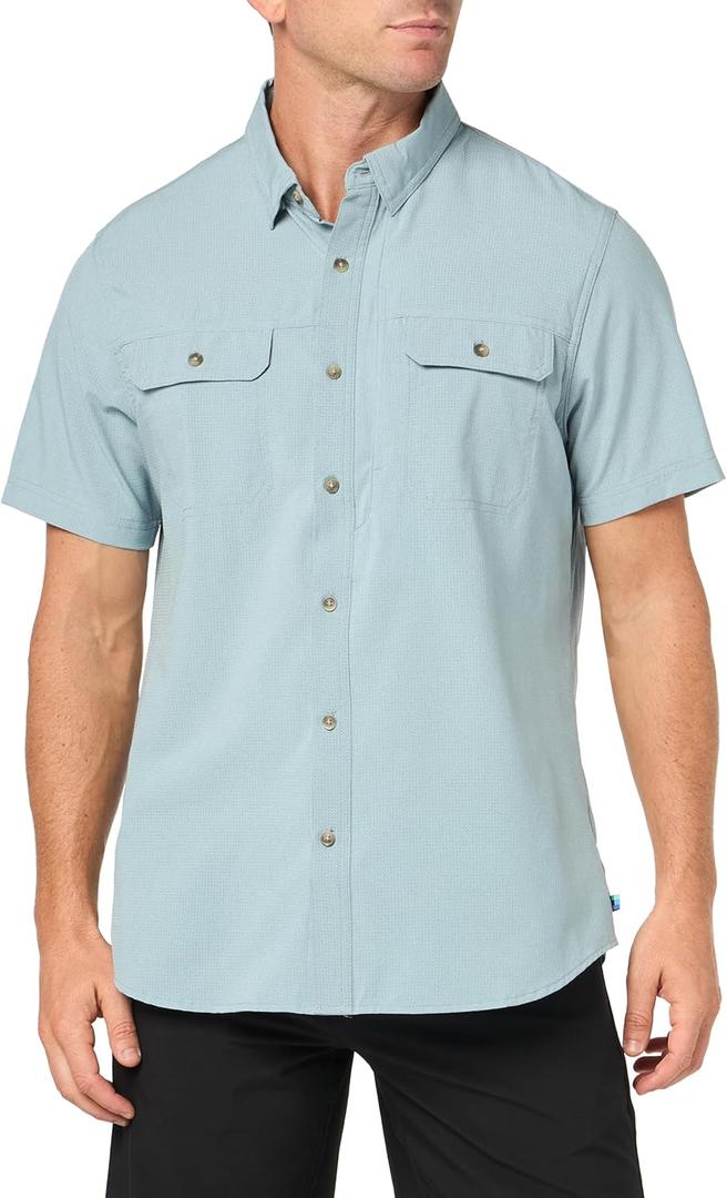 UNIONBAY Men's Short Sleeve Aero Tech Button-up Shirt (Lacquer, S)