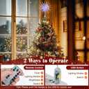 Lewondr Christmas Snowflake Tree Topper, 12.2in Xmas Tree Topper with Glittered Epoxy & 30 Colorful LED, Remote&USB Powered Snowflake Treetop, Xmas Decor for Home Party, 6H Timer&8 Modes, Silver White