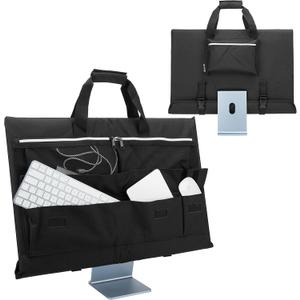 KISLANE Travel Carrying Case for 24'' iMac Desktop Computer, Protective Storage Bag for iMac Monitor Dust Cover with Carry Handle for 24 inch iMac Screen and Accessories (Black)