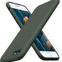 Miracase Ultra Slim Designed for iPhone SE Case 2022(3rd Gen)/iPhone SE 2020 Case(2nd Gen)/iPhone 7 Case/iPhone 8 Case with Screen Protector, Multi-Color Silicone Shockproof Phone Case(Dark Green)