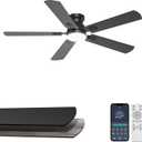 52'' Black Flush Mount Ceiling Fan with Lights for Bedroom
App/Remote Control, Low Profile, Space-Saving, Quiet DC Motor, 3CCT Dimmable, 6 Speeds Modern Overhead Fan for Low Ceilings