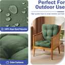 IPYNBAP Outdoor Chair Cushions Set of 4, Patio Chair Cushions with Ties, 19x19+5 Tufted Outdoor Seat Cushions, Waterproof Patio Furniture Cushions, Outdoor Dining Chair Pads, Forest Green