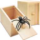 Fake Spider in a Box Prank Gift for Adults Kids, Handmade Wooden Pop Out Scare Surprise Boxes Joke Toys Halloween