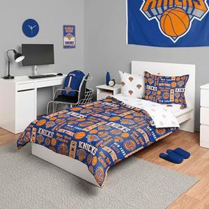 FOCO Unisex-Adult NBA Team Logo Bed in a Bag Comforter, Sheets, Pillow Cases Bedding 5-Piece Set